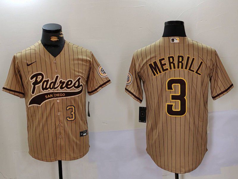 Men San Diego Padres #3 Merrill Brown Joint Name 2024 Nike MLB Jersey style 9011->san diego padres->MLB Jersey